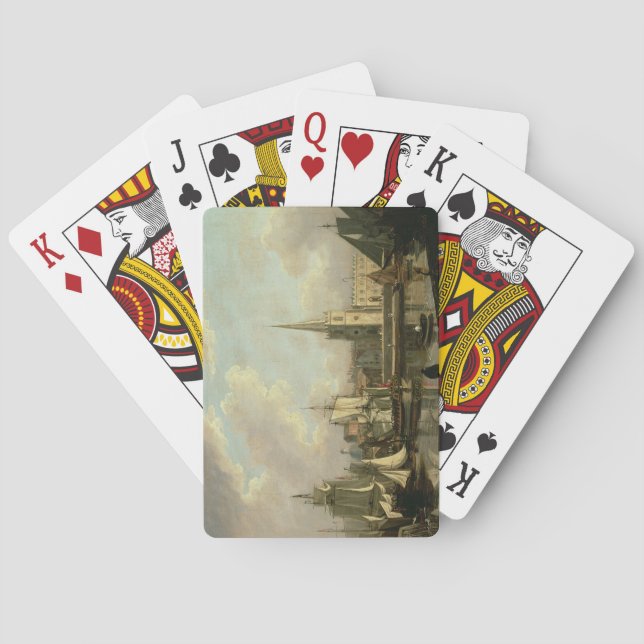 Baralho George's Dock Basin, Liverpool, 1797 (petróleo sob (Verso)