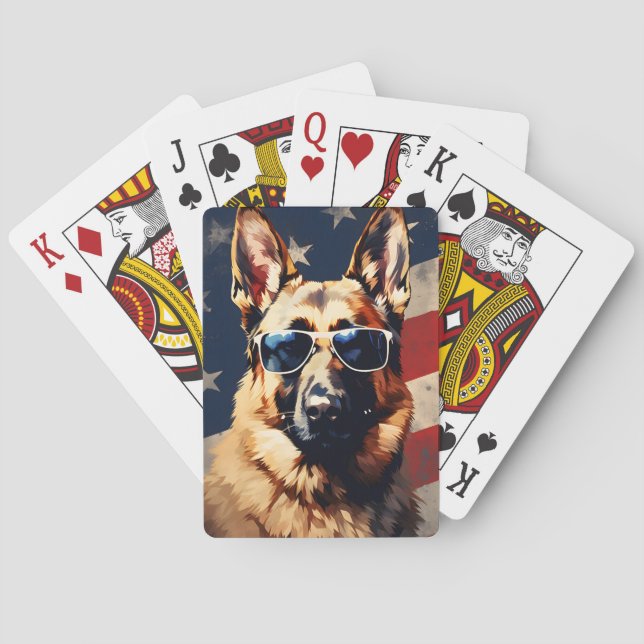 Baralho German shepherd 4 de julho Dia da Independência (Verso)