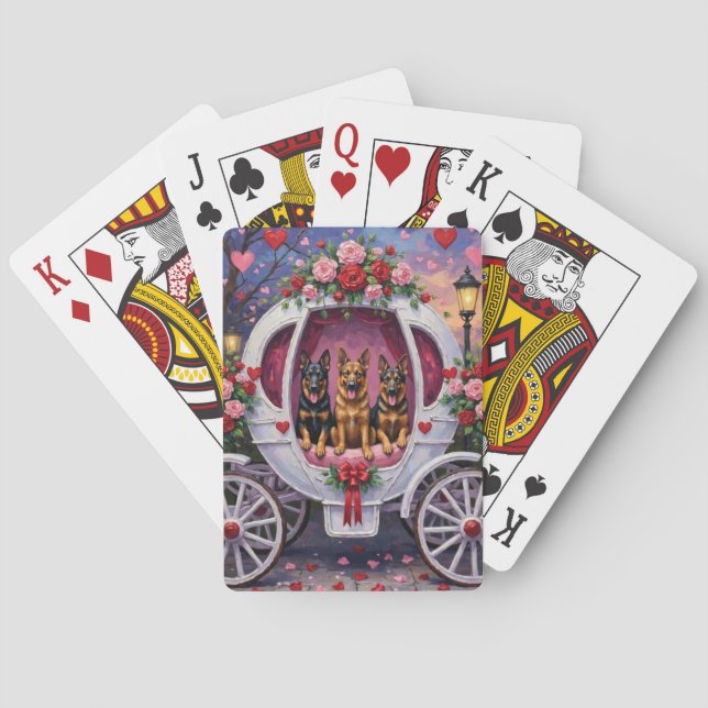 Baralho German Shepherd Dog Valentine's Day  (Verso)