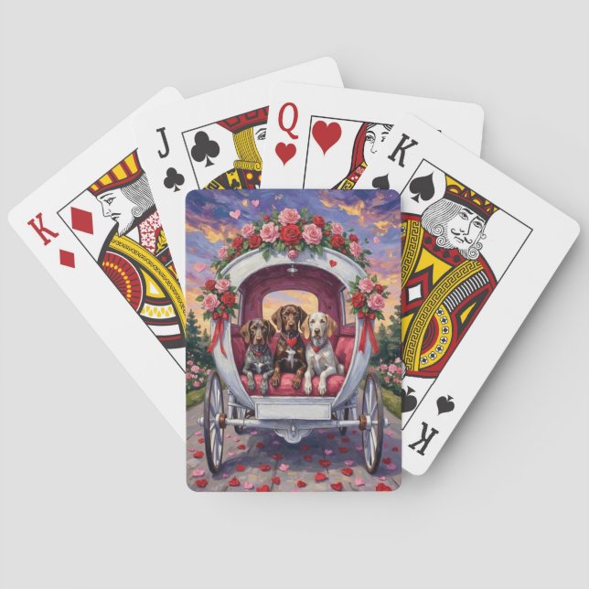 Baralho German Shorthaired Pointer  Dog Valentine's Day  (Verso)