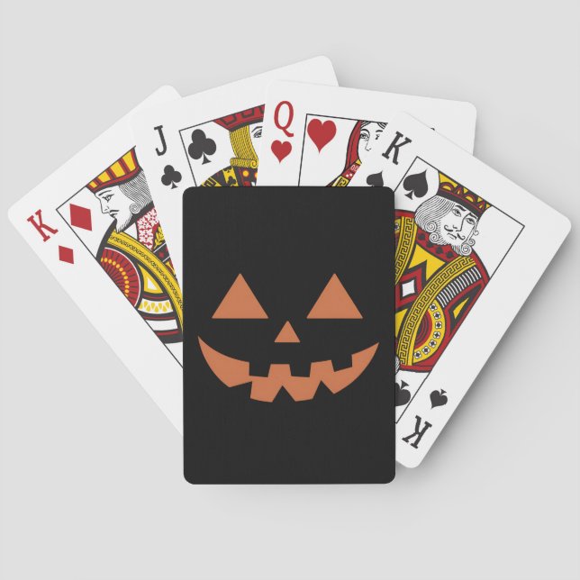 Baralho Giant Jack O' Lanterna Rosto no Halloween Pumpkin (Verso)