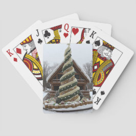 Baralho Gingerbread Swirl Christmas Tree Playing Cards