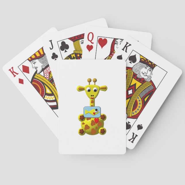 Baralho Girafa Fofa com Peixe Dourado (Verso)