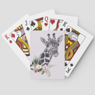 Baralho Giraffe Lover Giraffe Animal Com Flor