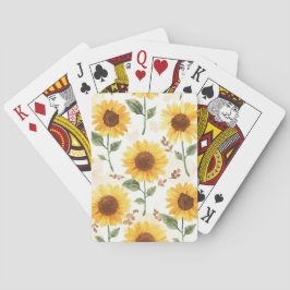 Baralho Girassóis Amarelos Aquarela Floral Caprichoso