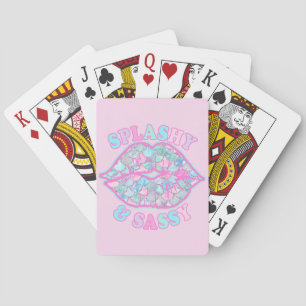 Baralho Girly Splashy & Sassy Rosa Turquesa Beijo de Serei