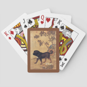 Baralho ~ Giuseppe Castiglione do Mastiff tibetano do ~ do