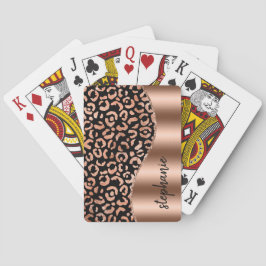 Baralho Glam Manchas de Leopardo Dourado Rosa Preto Metáli