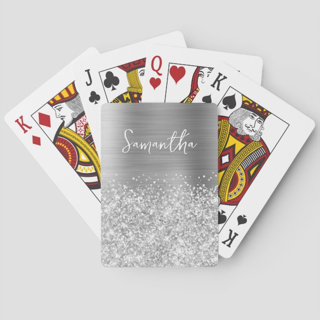 Baralho Glittery Silver Glam Name (Verso)