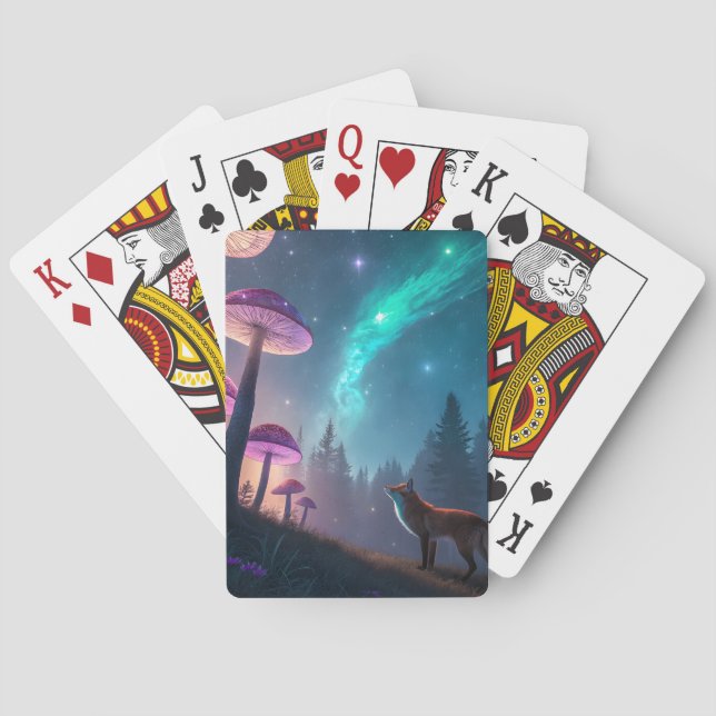 Baralho Glowing Mushroom Forest Fox Fantasy Art (Verso)