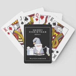 Baralho Gnomo de Papais noeis Azuis com Parada e Presente