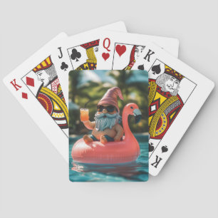 Baralho Gnomo de Verão em óculos de sol no Flamingo Float