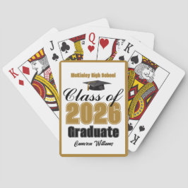 Baralho Gold Class of 2026 Custom Graduation Party