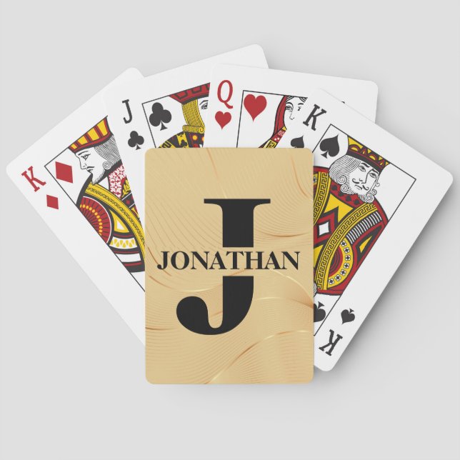 Baralho Gold Dad Initial Name Appreciation Design (Verso)