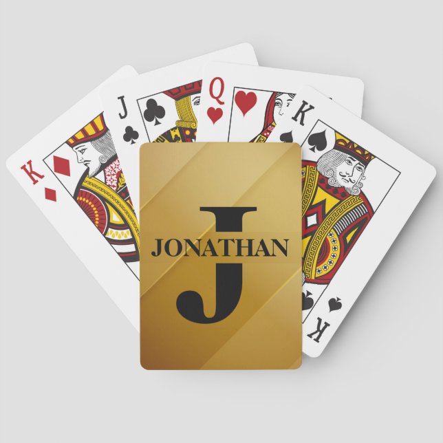 Baralho Gold Dad Initial Name Appreciation Design (Verso)