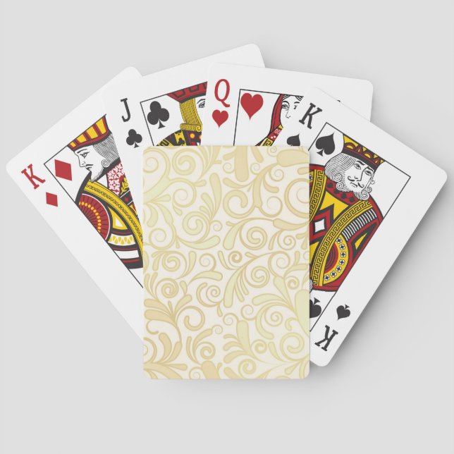 Baralho Gold floral leaves pattern (Verso)
