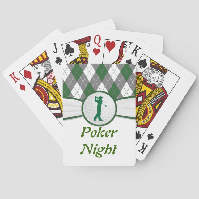 Baralho Golf Golfing poker night Red Black (Verso)