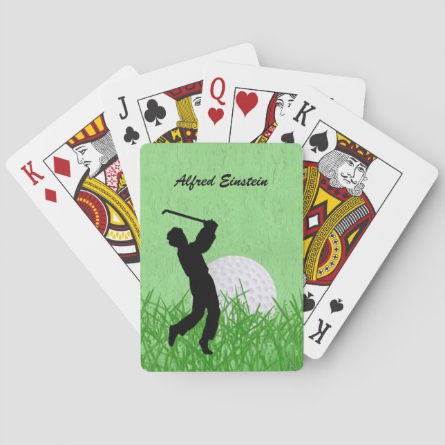 Baralho Golfer and Ball surrounded by grass Personalize (Verso)