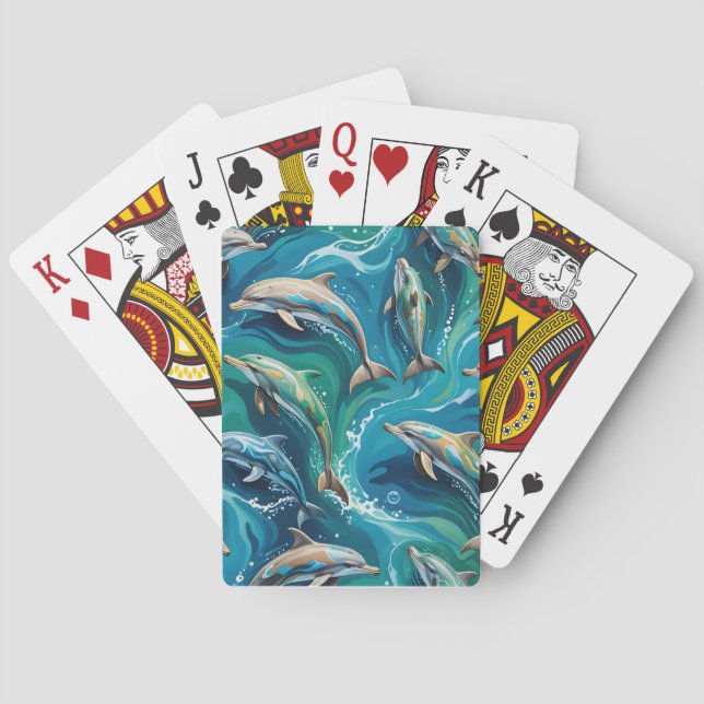 Baralho Golfinhos nadam  (Verso)