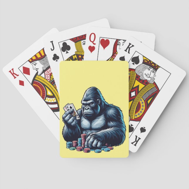 Baralho gorilla ape jogando cartas jogando pôquer casino (Verso)