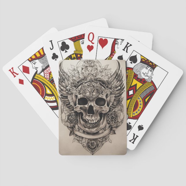 Baralho Gothic Decks: Skull-themed Classic Playing Cards  (Verso)