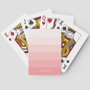 Baralho Gradient Pastel Pink Stripes com Nome Personalizad