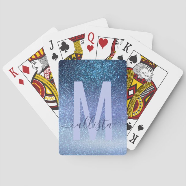 Baralho Gradiente de Mão Azul Tripla da marinho Pastel Azu (Verso)