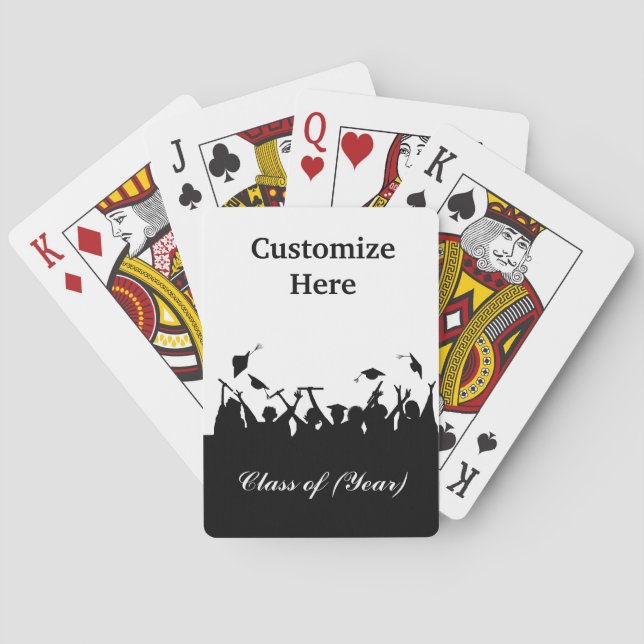 Baralho Graduação Cartões de Silhueta De Chapéu (Verso)