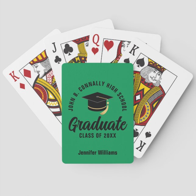 Baralho Graduação Personalizada Preto Verde Graduado (Verso)