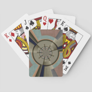 Baralho Gráfico de Arte Fractal de Harmonia de Cor Abstrat