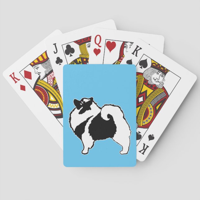 Baralho Gráficos Keeshond - Arte de Cachorro Original (Verso)