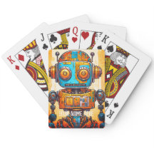 GRAFITE ROBOT AZUL DOURADO SHABBY STYLE CUTE