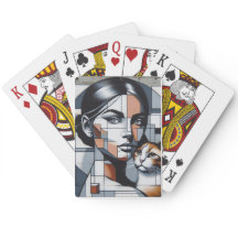 Grafitti Cat Lady Poker Cards