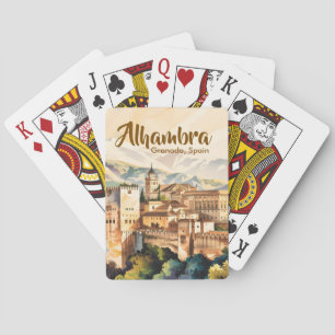 Baralho Granada Espanha Alhambra Aquarela Viagem Antiga
