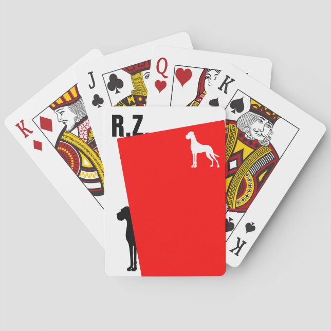 Baralho Great Dane e suas iniciais (Verso)