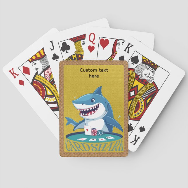 Baralho Great White Card Shark poker player playing cards (Verso)