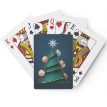 Green Christmas Tree Vector Card Deck