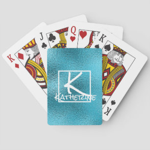 Baralho Grelha de brilho brilhante azul-luxuoso Elegante