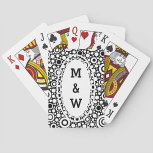 Baralho Grelha de pontos e círculos pretos + seu backgr. &