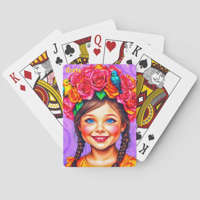 Baralho GRETA ~ BONNET PÁSCOA ~ BONS Pássaros Garotas Lega (Verso)