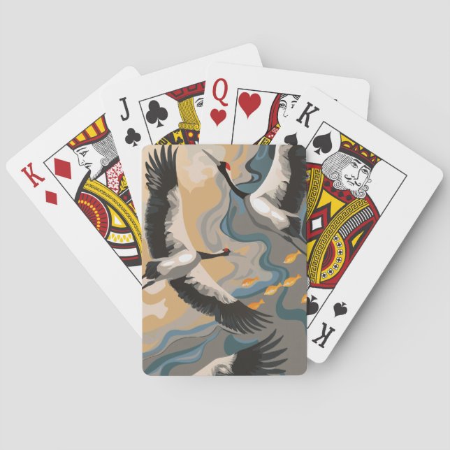 Baralho Gruas Em Curso Sobre O Rio (Verso)