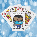 Baralho Guardiã de custódia Black Female Funny Cute<br><div class="desc">Você tem um zelador especial ou guarda na sua vida? Janitors e custodiantes trabalham duro e merecem apreciação! Este baralho de cartas tem uma fotografia de uma guardiã negra kawaii com um esfregão e um balde e o texto, "Sem Custodianos, a Vida Seria Má". Torna um presente de apreciação de...</div>