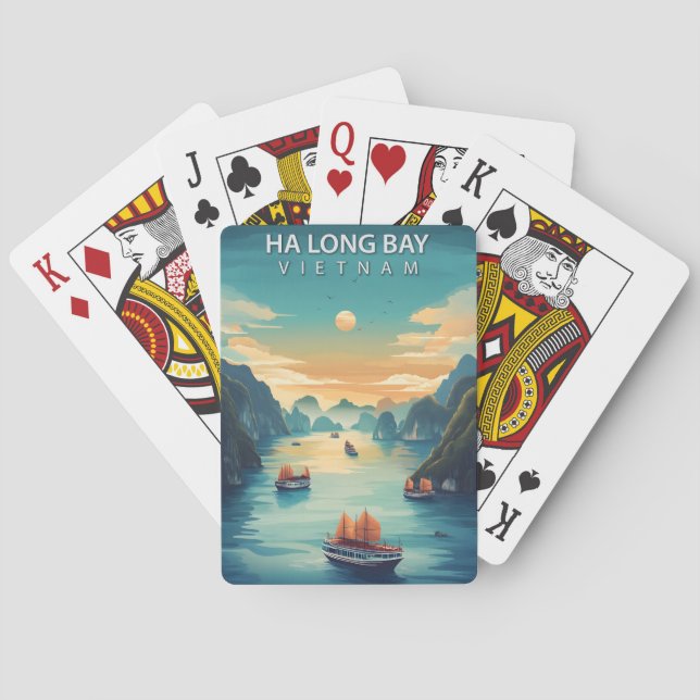 Baralho Ha Long Bay Vietnam Viagens vintage Ásia (Verso)