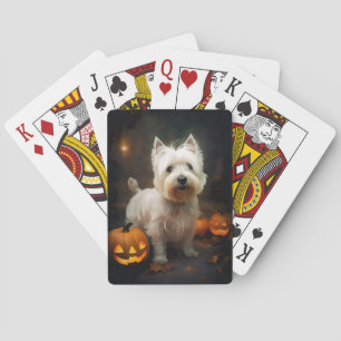 Baralho Halloween West Highland White Terrier Pumpkins