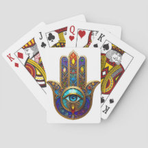 Hamsa Colorido Dourado Terceiro Olho Turquesa Safi