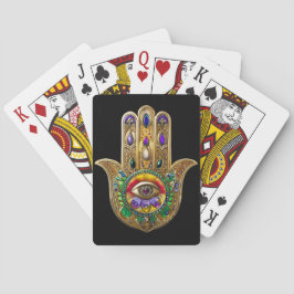 Baralho Hamsa de Ouro Pintado com Olho Terceiro de Ametist