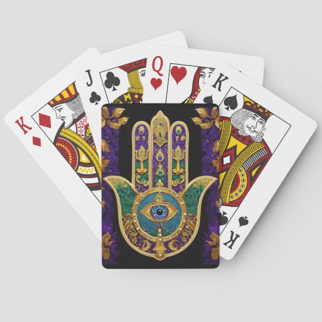 Baralho Hamsa Terceiro Olho Dourado Ornamentado (Verso)