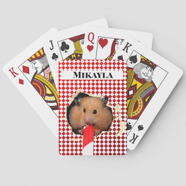 Baralho Hamster mascina furo em cartas de jogar (Verso)