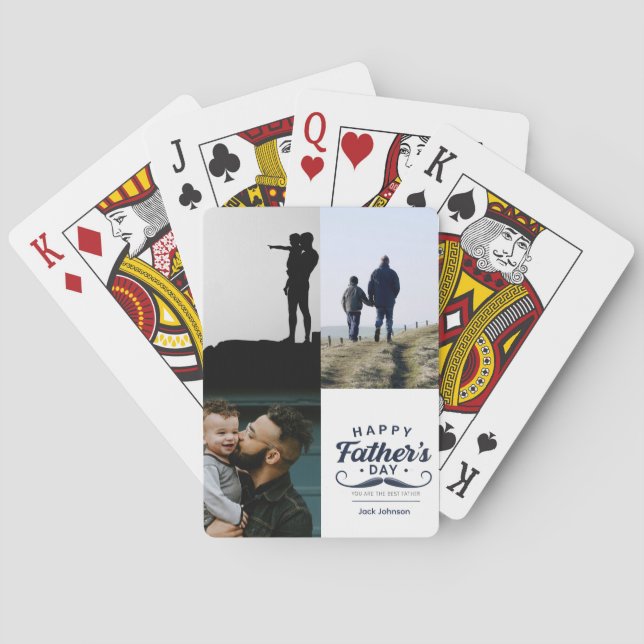 Baralho Happy Father’s Day Mustache Tribute Design (Verso)