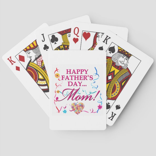 Baralho Happy Fathers Day Mom Playing Cards  (Verso)